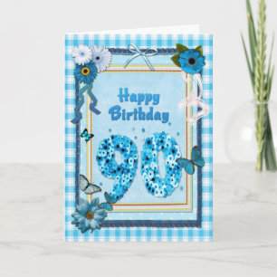 Carte 90e anniversaire avec un effet de scrapbook