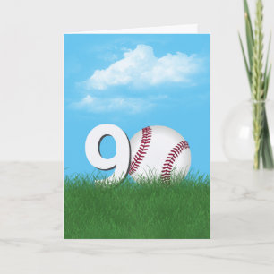 Carte 90e Anniversaire Baseball En Herbe Verte