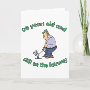 Carte 90e anniversaire Golfer Gag cadeau