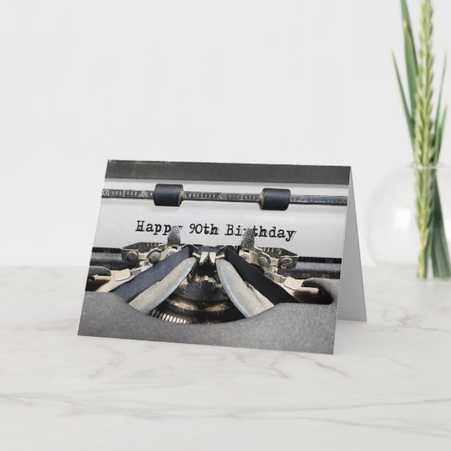 Carte 90e anniversaire Retro Typewriter (Devant)