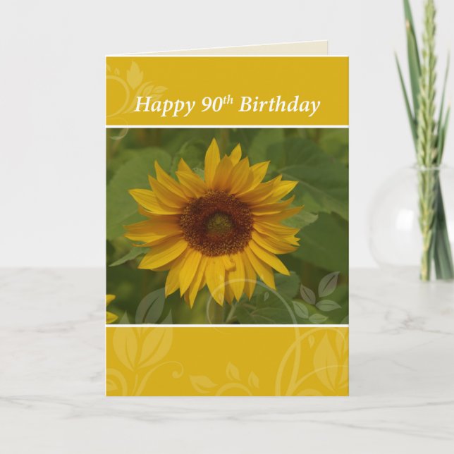 Carte 90e anniversaire Tournesol (Devant)