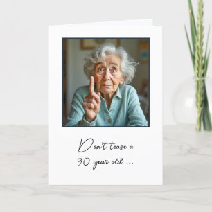 Carte 90e anniversaire Vielle dame Amusant