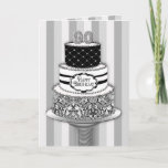 Carte 90e jour de Birthday, 3 White Pattern Cake<br><div class="desc">See other categories including invitations for birthdays and anniversaries with sam/or similar design</div>