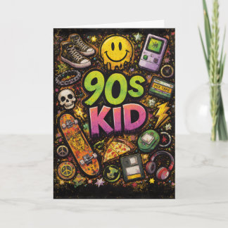 Carte 90s Kids Retro Pizza Fun Pattern