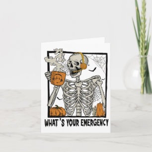 Carte 911 Dispatcher Halloween Squelette Quel Émerge