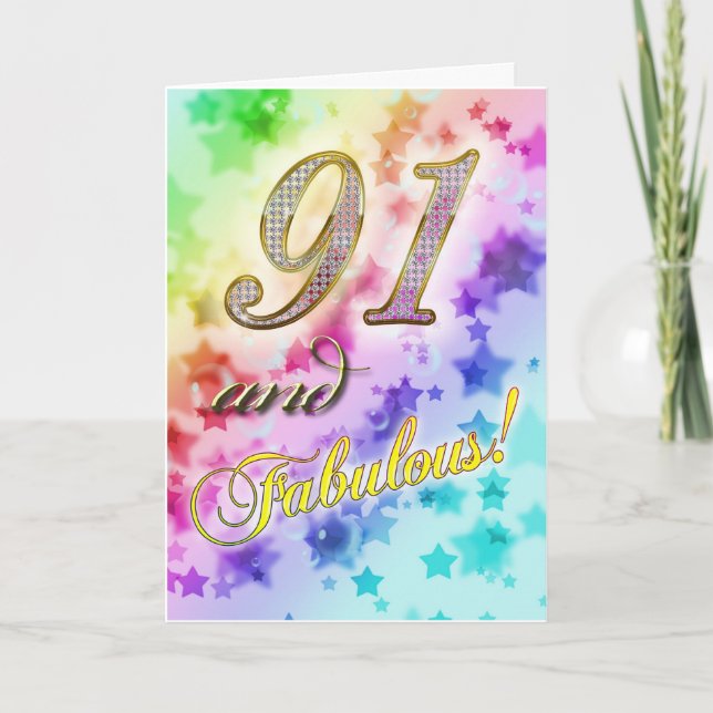 Carte 91e anniversaire pour quelqu'un Fabulous (Devant)