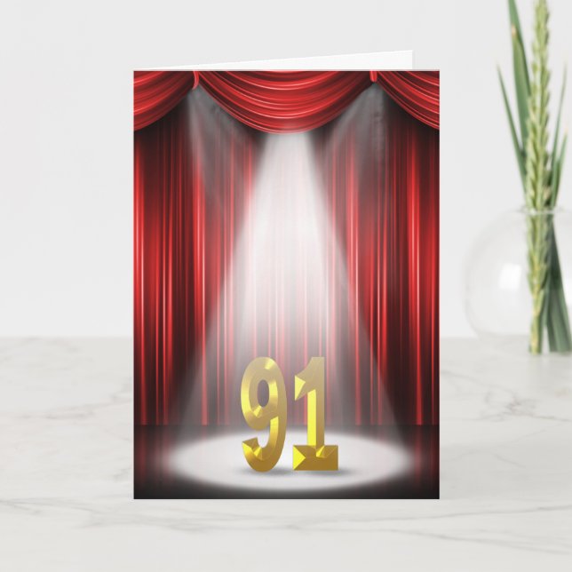 Carte 91e anniversaire sous les projecteurs (Devant)
