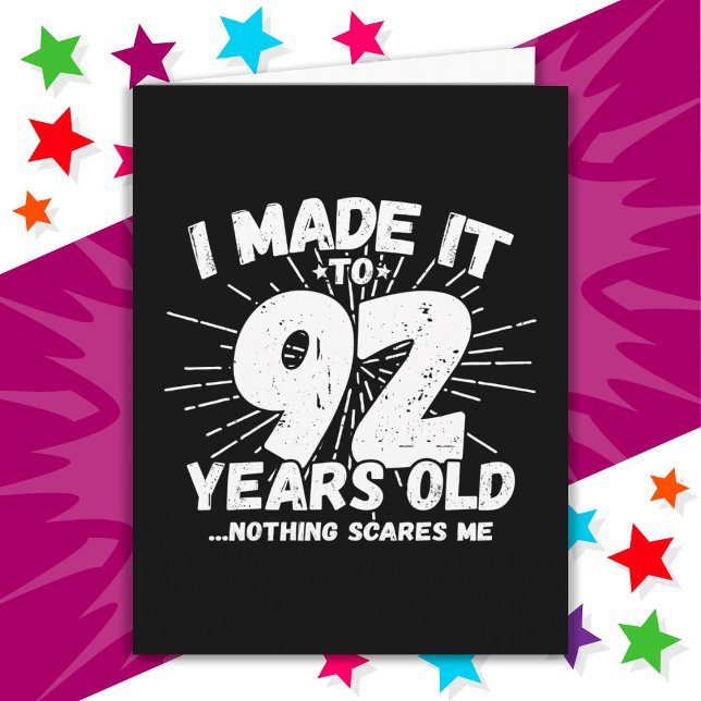 Carte 92 Ans Mème Sarcastique drôle 92ème anniversaire (Créateur téléchargé)