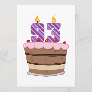 Carte 93 ans sur le gâteau d'anniversaire