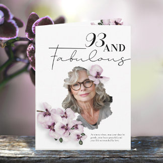 Carte 93 & Fabulous Orchid Photo Birthday Greeting Card