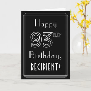 Carte 93e anniversaire : Art Déco Style # 93 & Nom perso
