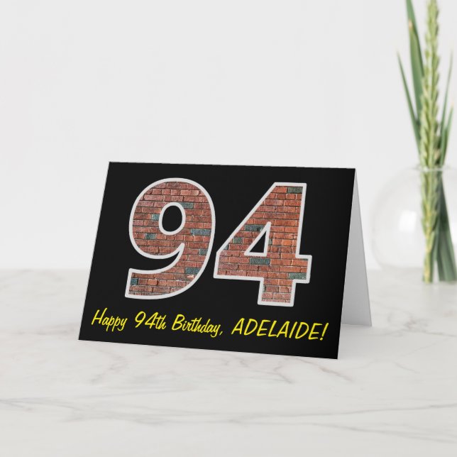 Carte 94e anniversaire - Motif de mur de briques "94" av (Devant)