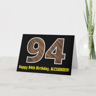 Carte 94e anniversaire : Nom + Faux Motif de grains de b