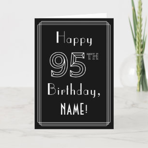 Carte 95e anniversaire : Art Déco Style # 95 & Nom perso