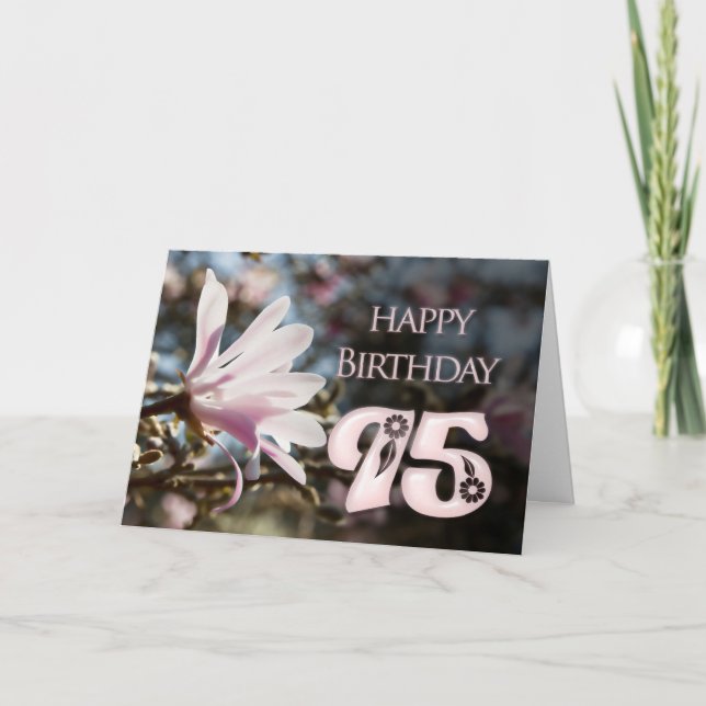Carte 95e anniversaire avec magnolia (Devant)