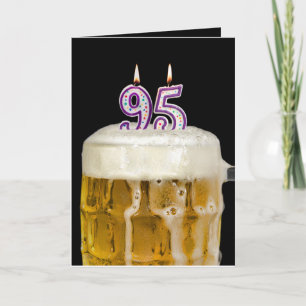 Carte 95e Anniversaire Bière en noir