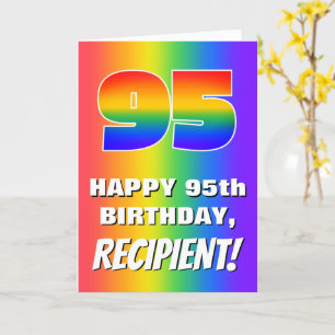 Carte 95e anniversaire : coloré, amusant Motif arc-en-ci