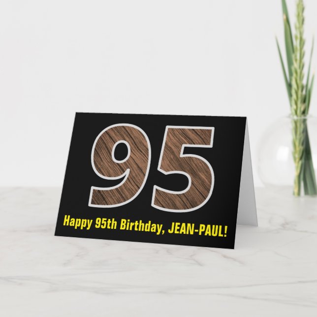 Carte 95e anniversaire : Nom + Faux Motif de grains de b (Devant)