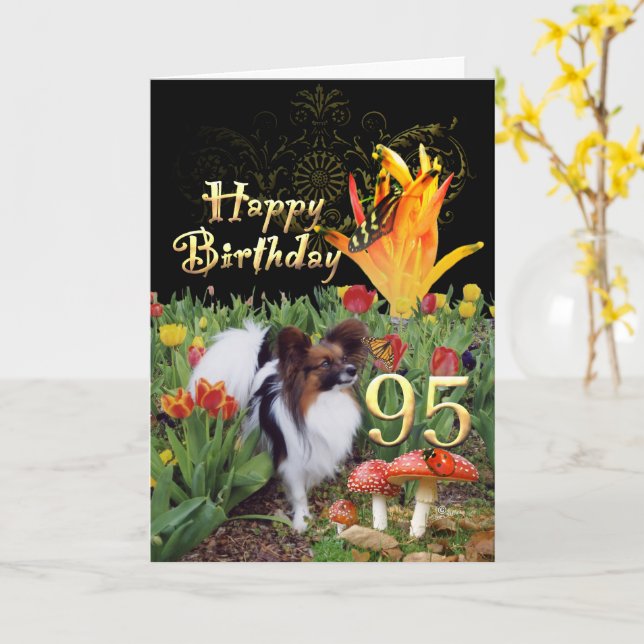 Carte 95e anniversaire papillon papillon du jardin des T (Fleur jaune)