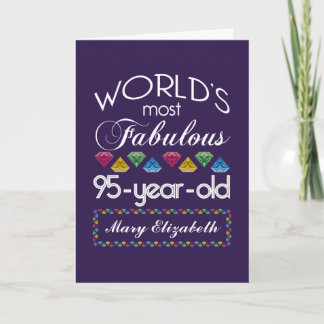Carte 95e anniversaire plus fabuleux gemmes colorées vio