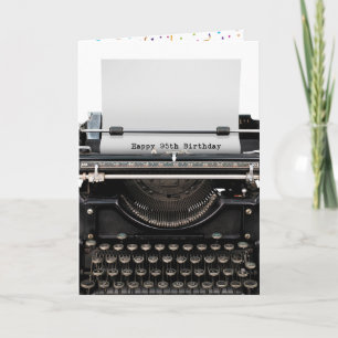 Carte 95e anniversaire Retro Typewriter