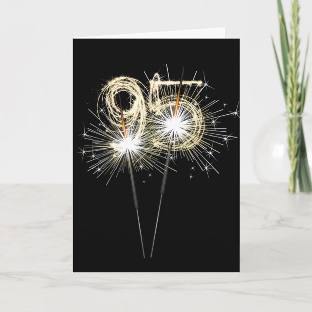 Carte 95e anniversaire Sparklers en noir (Devant)