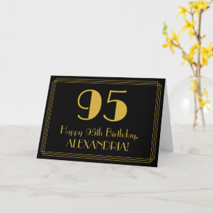 Carte 95ème anniversaire : Art Déco Inspiré Look "95" +