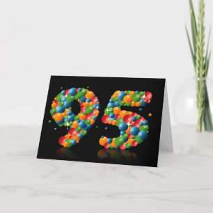 Carte 95ème anniversaire avec des numéros formés à parti