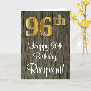 Carte 96e anniversaire : Elégant Faux Gold Look #, Faux 