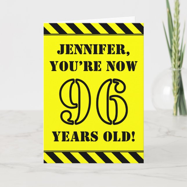 Carte 96e anniversaire : Jeu de style graphique, Nom per (Devant)