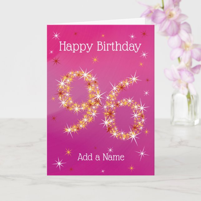 Carte 96e anniversaire - Nombre d'étoiles - rose/pourpre (Orchidée)