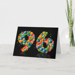 Carte 96ème anniversaire avec des numéros formés à parti