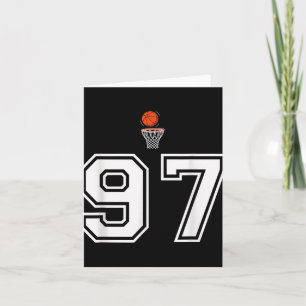 Carte 97 Nombre Style Basketball Blanc Vintage