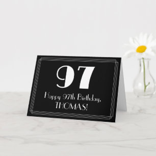 Carte 97e anniversaire ~ Art Déco Inspiré Look "97", Nom