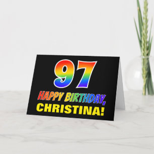 Carte 97e anniversaire : Bold, amusant, simple, arc-en-c