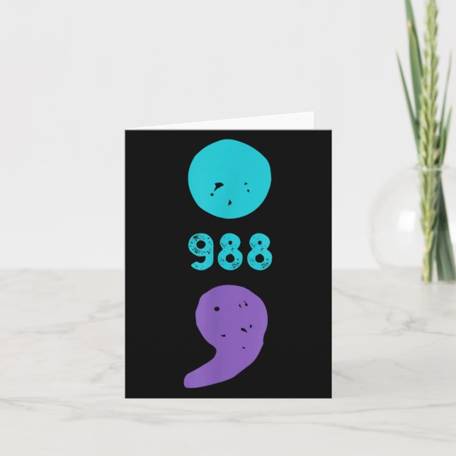 Carte 988 Semicolon Santé mentale S Prévention du suicid (Devant)