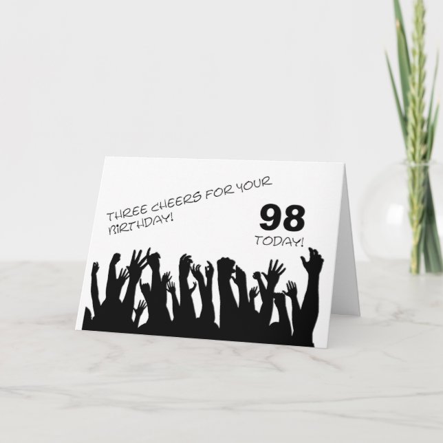 Carte 98e anniversaire avec des foules de braconna (Devant)