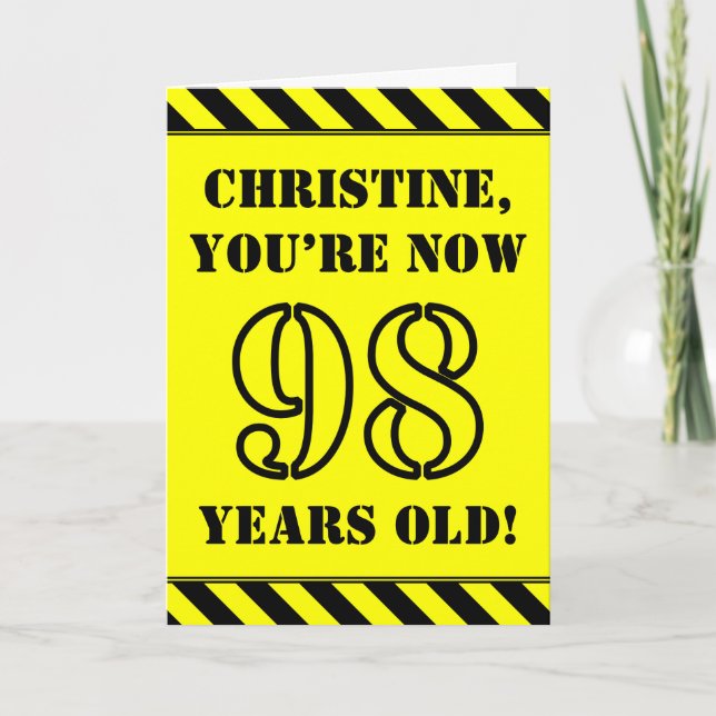 Carte 98e anniversaire : Jeu de style graphique, Nom per (Devant)