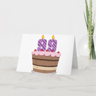 Carte 99 ans sur le gâteau d'anniversaire