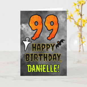 Carte 99e anniversaire : Eerie Halloween Thème + Nom per
