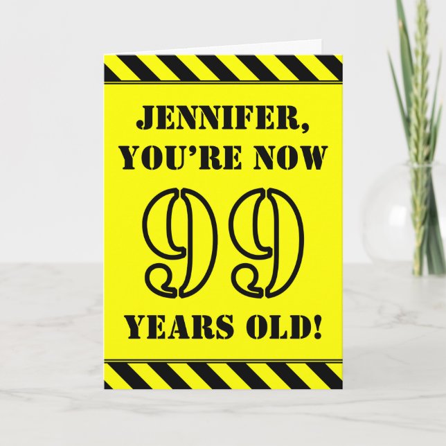 Carte 99e anniversaire : Jeu de style graphique, Nom per (Devant)