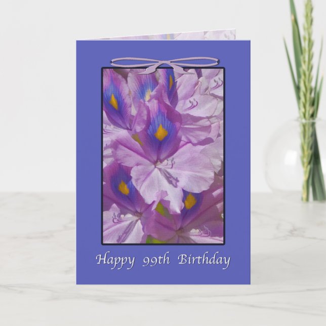 Carte 99e anniversaire, Lavender Lilies (Devant)