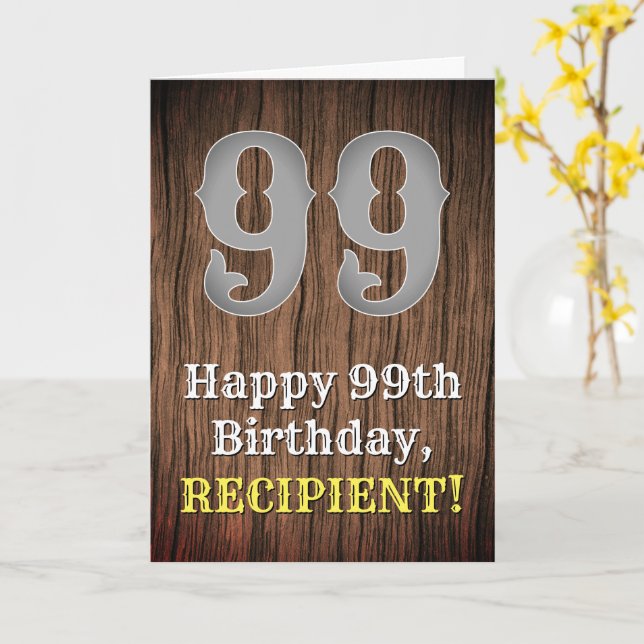 Carte 99e anniversaire : Pays inspiré par l'Ouest Look,  (Fleur jaune)
