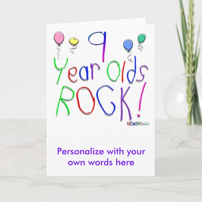 Carte 9 ans Rock! (Devant)