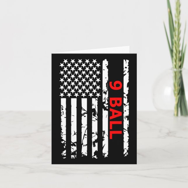 Carte 9 Bal Pool Table Billiards Cadeau (Devant)