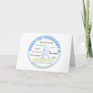 Carte 9 février anniversaire - Verseau