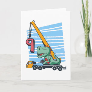 Carte 9 years 9th Birthday Mobile Crane Dinosaur