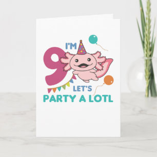 Carte 9e Anniversaire Axolotl Neuf Anniversaire Cute Axo