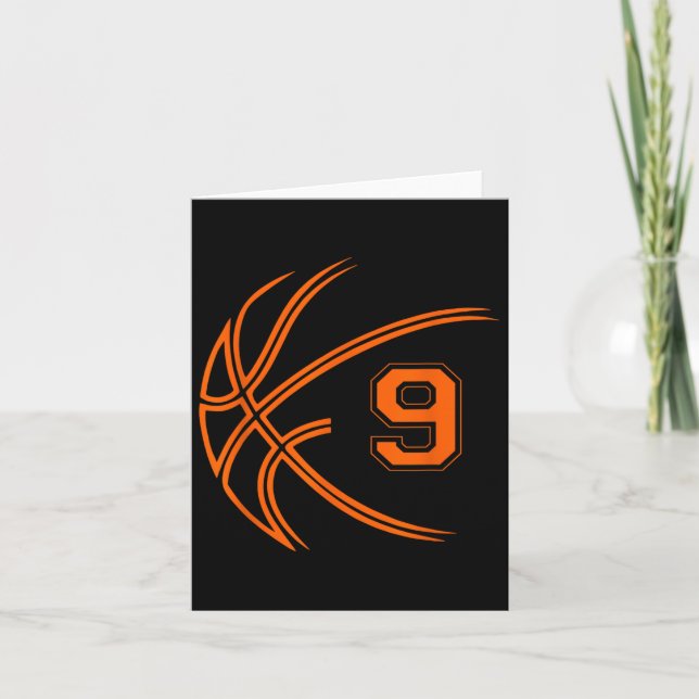 Carte 9e anniversaire Basketball Nine 9 ans Garçons Enfa (Devant)