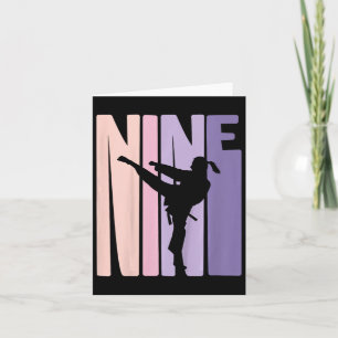 Carte 9e anniversaire Cadeau Karate Retro Taekwondo Mart